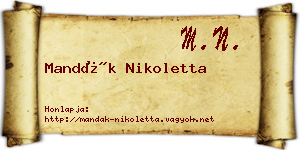 Mandák Nikoletta névjegykártya